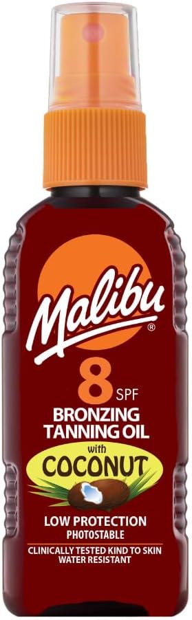 Malibu Sun SPF 8 Bronzing Tanning Oil, 100ml