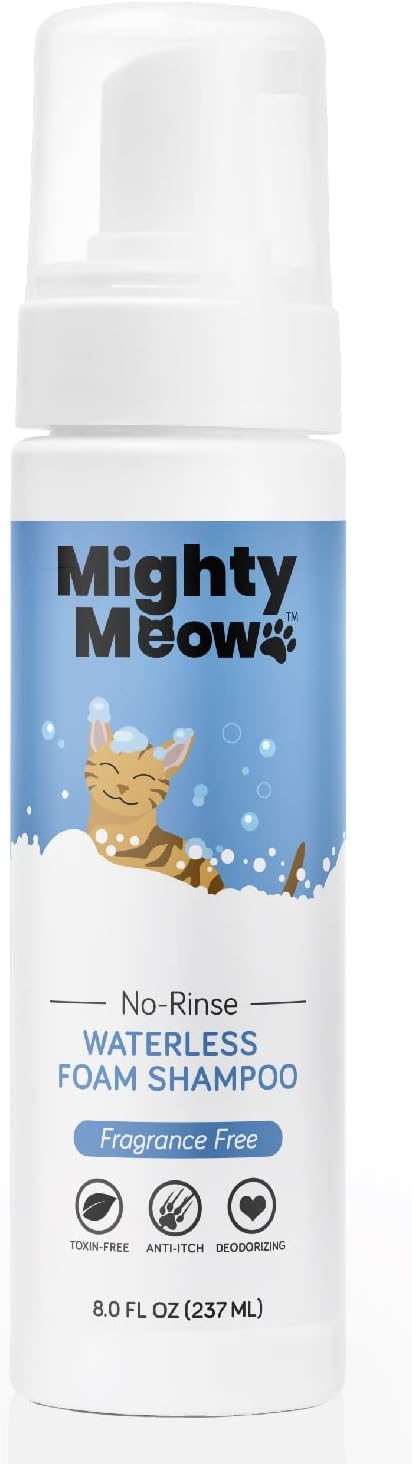 Waterless Foam Shampoo for Cats, Fragrance-Free, 8 fl oz
