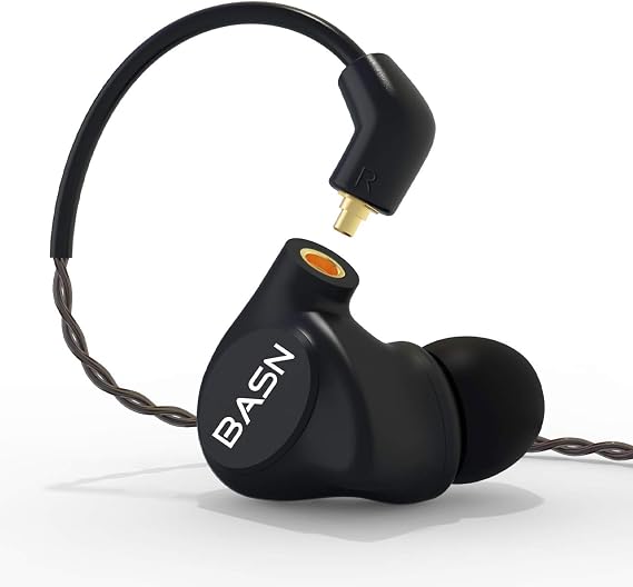 BASN Metalen 4 Drivers in-Ear Monitor Headphones, Wired Earbuds, Matt Black