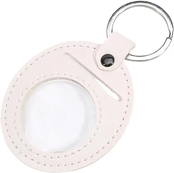 6pcs Leather Coin Holder Keychain Double Side Display Case For AA Medallion Recovery Chip Challenge