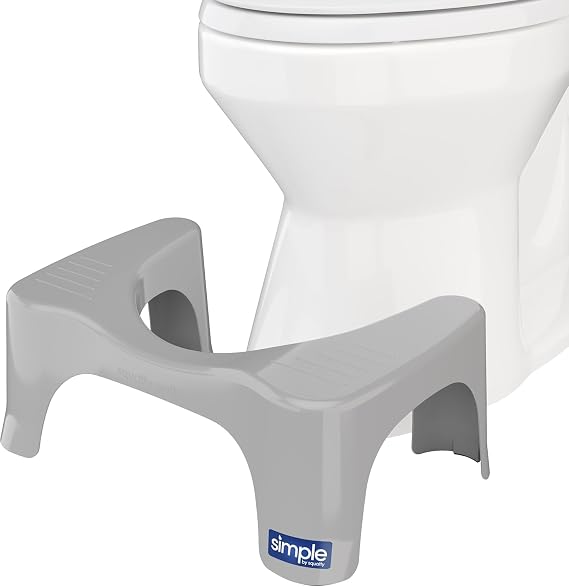 Squatty Potty Simple Curve Bathroom Toilet Stool 7 Inch - Gray