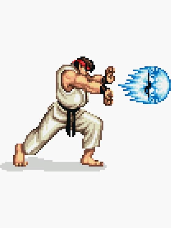 Ryu Hadoken - Sticker Graphic - Auto, Wall, Laptop, Cell, Truck Sticker for Windows, Cars, Trucks