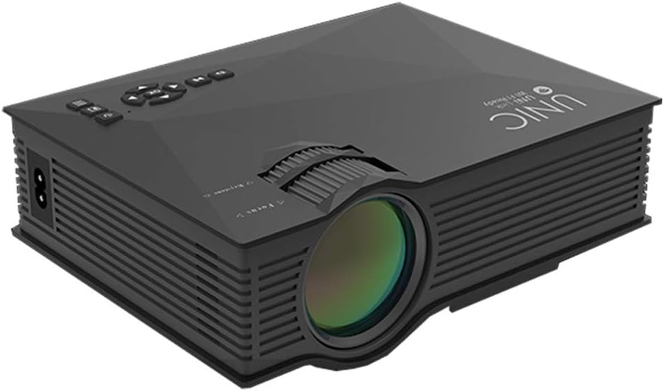 Home HD Projector Mini Portable Mobile Phone Projector Multimedia Movie Player Compatible HDMI/USB/DC/AV/SD Card Home Cinema Entertainment, Black
