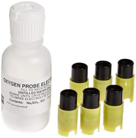 YSI 605306 Membrane Kit with 1.25 mil PE Yellow Cap and Electrolyte Solution (Pack of 6)
