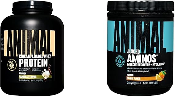 Animal Whey Isolate Whey Protein Powder Isolate Loaded for Post Workout and Recovery & Juiced Aminos - 6g BCAA/EAA Matrix Plus 4g Amino Acid Blend