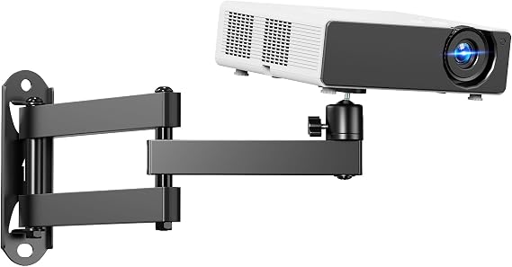 Foldable Projector Wall Mount, Fits 1/4", M4 & M6 Screws, 360 Rotation