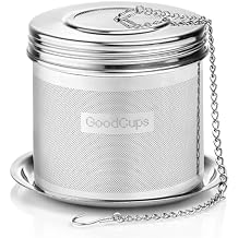 Stainless Steel Tea Infuser for Loose Leaf Tea, Large (2.95 Diameter x 2.85 Height) Extra Fine Mesh Strainer with Chain Hook & Lid, Reusable Tea Steeper for Mugs, Cups & Teapots