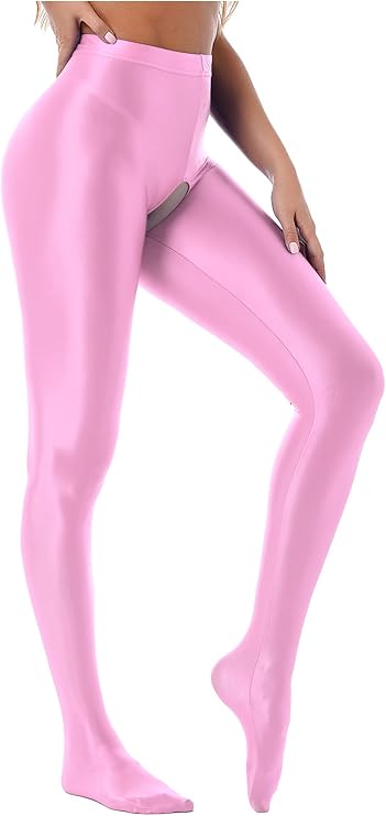 Woman Oil Shiny Footed Pantyhose Tights Leggings Glossy Shimmery Hold Up Stockings Lingerie
