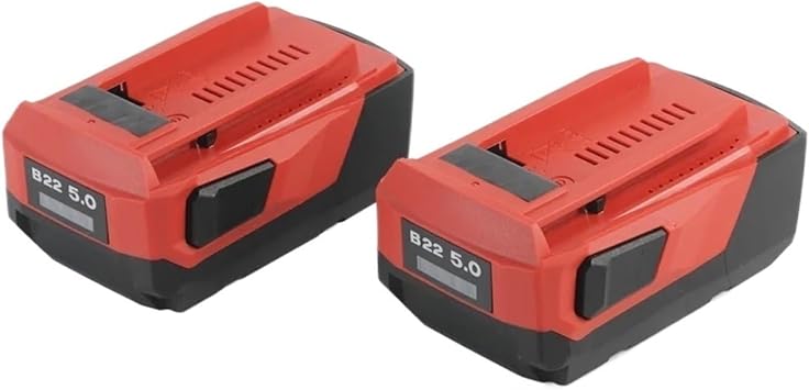 2pcs B22 22V 5Ah High Capacity Lithium-Ion Battery, Compatible for Hilti 18V 21.6V 22V, Cordless Power Tool Battery