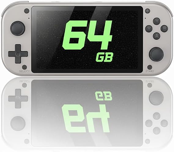 Retro Handheld Portable Video Game Console - 4.3" IPS Screen, Emuelec System, 64GB, 20,000+ Games, Classic Game System (64 GB)