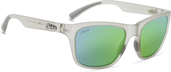 Hobie - Woody Sport Polarized Sunglasses - Outdoor Sunglasses with HydroClean Lenses for Men and Women - Copper w/Sea Green Mirror Lenses/Satin Crystal Grey Frame