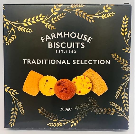 Farmhouse Biscuits Family Luxury Traditional Selection 5 Multi varities 200g, Novelty British Gifts for Men and Women, Teacher Gifts Hamper, Christmas & Happy new year (1 box of 200g)