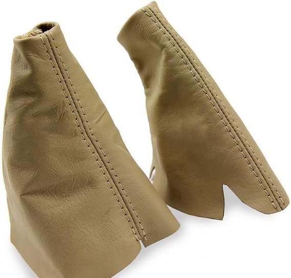DSV Fits 1995-2004 Land Rover Discovery 200 300 TDI TD5 Real Beige Leather Transfer Case and ebrake Boot Set Leather Part Only
