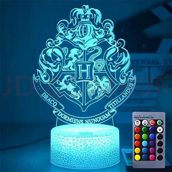 3D Illusion Lamp, Ha-rry Po-tter Prezzie Night Light, Anime 3D Led Kids Night Light, 16 Colors Changing with Remote Control Cool Stuff Magic Prezzie for Boys Girls Birthday Prezzie [Energy Class A] [Energy Class A]