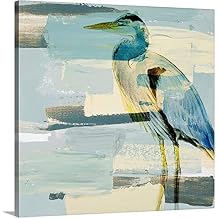 CANVAS ON DEMAND Great Blue Heron Canvas Wall Art Print by Lanie Loreth, Coastal, Home Decor, Bird, Wildlife Artwork,16" x16in