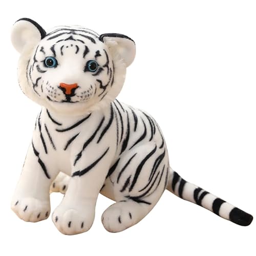 STOBOK Simulation Tiger Doll White Tiger Plush Lucky Tiger Plush Tigger Stuffed Tiger Plush Stuffed Tiger Plush Parrot Plush Simulation Tiger Toy White