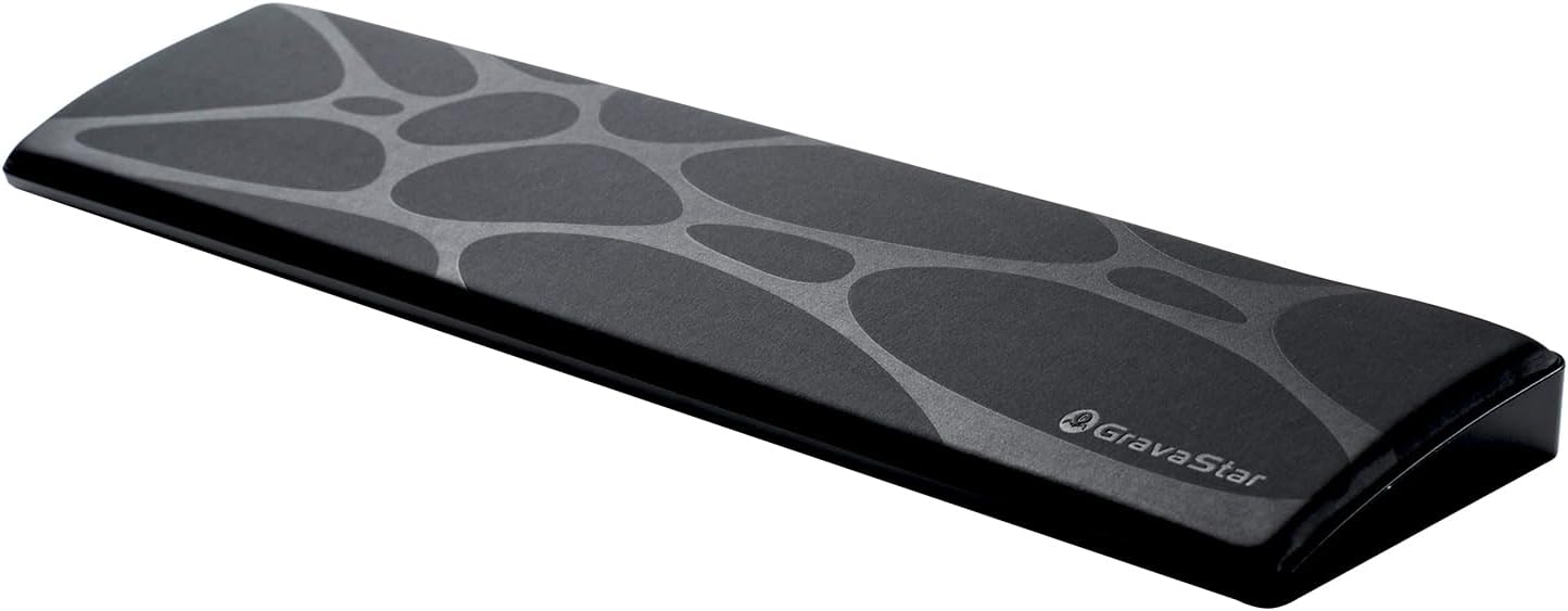 GravaStar Klavye Bilek Desteği, Ergonomik, Kaymaz Tabanlı, PU Deri Yüzeyli Bilek Destek Pedi, Siyah