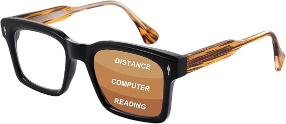 Progressive Reading Glasses for Men & Women, No-Line Multifocal Lenses with Blue Light Blocking