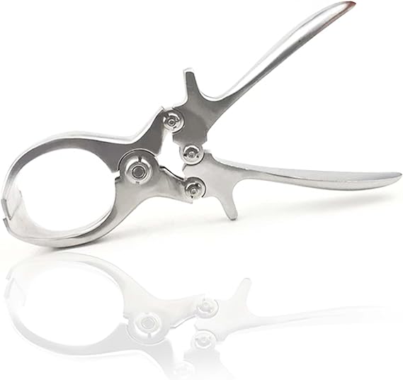 9 Inch Stainless Steel Livestock Castration Pliers, Ergonomic Grip