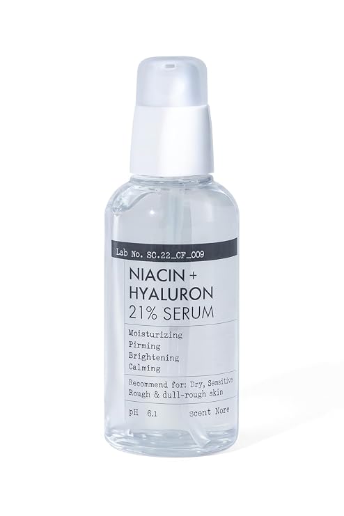 Niacinamide 21% + Low Molecular Weight Hyaluronic Acid Serum, 80 ml (2.71 fl oz) Hydrating Cosmetic Serum with Damask Rose Flower Water ( +)