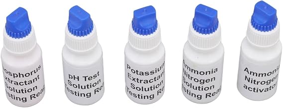 DAUZ Soil Test Solution, 5 Bottles, Simple Operation Soil Potassium Test Kit for Agriculture and Gardening