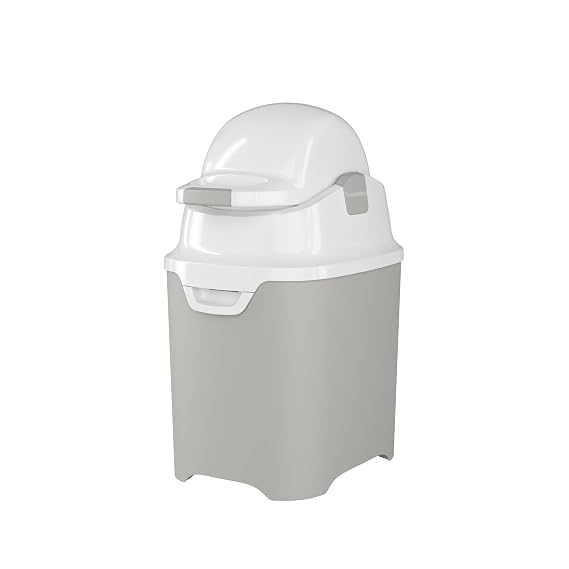 Foundations Mini Diaper Pail with Airtight Lid, Gray