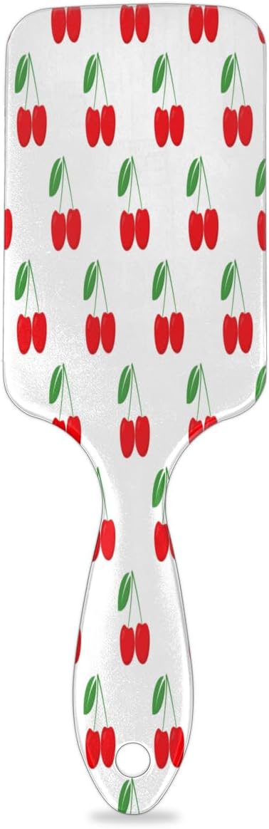Cherry Hair Brush Detangler Brush with Nylon Bristle for Thick Curly Thin Long Short Wet or Dry Hair Adds Shine and Makes Hair Health Paddle Hairbrush for Women Men