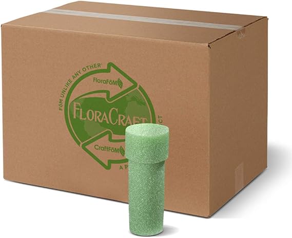 FloraCraft FloraFoM 24 Piece Memorial Vase Insert 3.4 Inch x 8 Inch Green