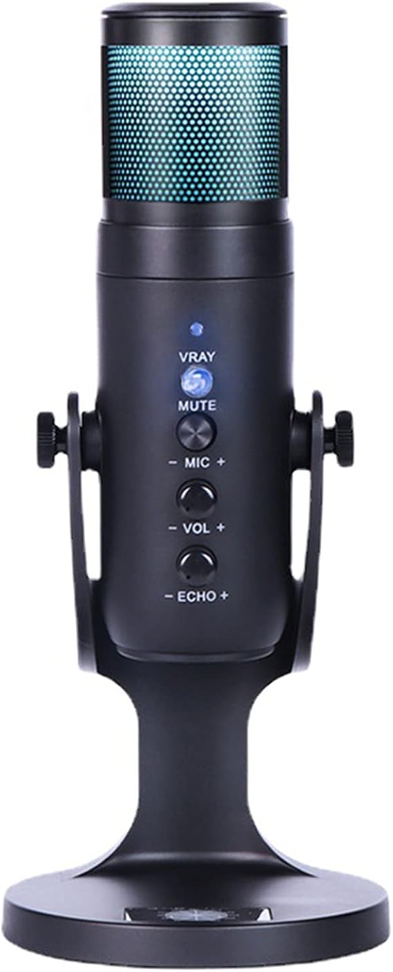 LiebeWH USB Condenser Microphone with Cardioid Pickup, Tap Mute