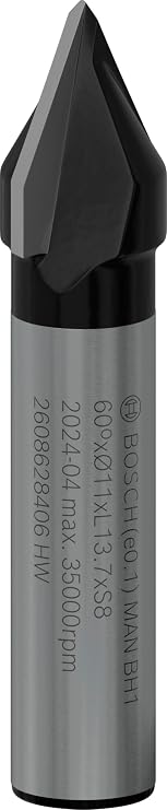 Bosch Professional Accessory 2608 628 406 V Groove Milling 8 mm, D1 11 mm, Length 14 mm, G 45 mm, 60°