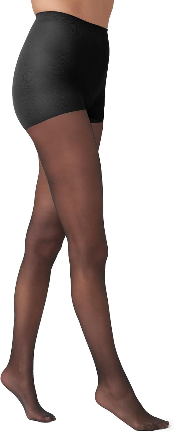 HUE Women's Sheer Control Top Tights Supersoft Lightweight Pantyhose