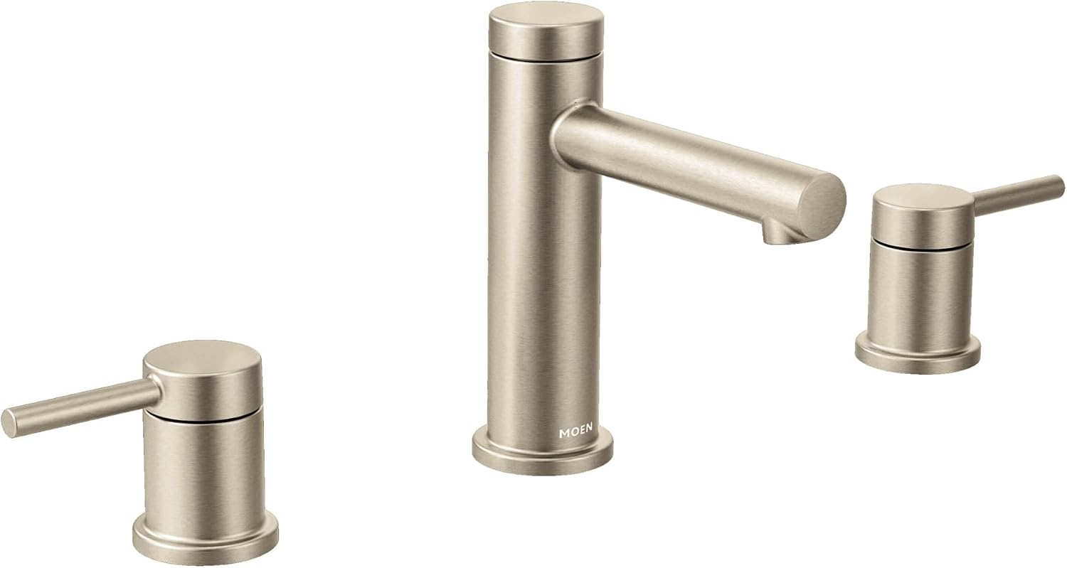 Moen Align Brushed Nickel Two-Handle Modern 8-Inch Widespread Bathroom Faucet Trim Kit, Valve Required, T6193BN