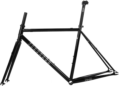 700C Fixed Gear Bike Frameset CV Brake 50 52 55 58CM Cr-Mo Steel Single Speed Bike Frame Road Off-Road Levels Bike Frame BSA BB68mm 100120mm Quick ReleaseBlack,52cm