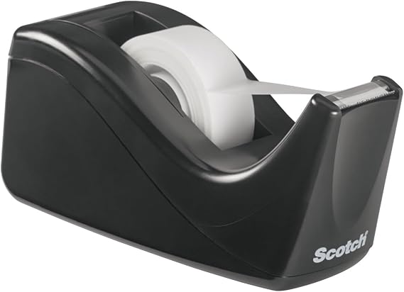 Scotch Desktop Tape Dispenser, Black Two-Tone, 1 Dispenser/Pack (C60-BK)