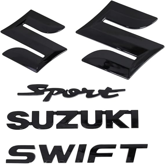 Glossy Black Front + Rear Sport Emblems Badges Full Set for Sport ZC33S