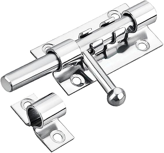 304 Stainless Steel Door Bolt Gate Lock Latch with Padlock Hole 12mm Dia