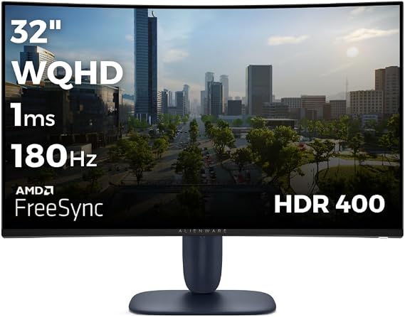 Dell AW3225DM 32 2560x1440 WQHD 180Hz 1ms HDMI DP HDR 400 FreeSync Curved Gaming Monitör