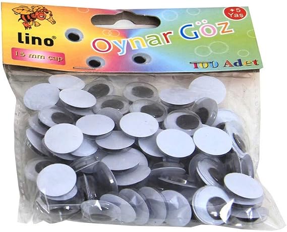 LINO OYNAR GÖZ BÜYÜK BOY 15 mm 50 Lİ RBZ-016-A