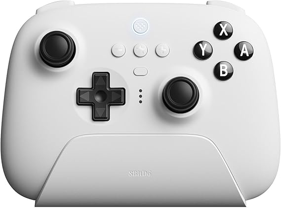 8bitdo ultimate 充電ドックを備えたBluetoothコントローラー、Switch/Switch 2 用のワイヤレスプロコントローラー、Windows、およびsteam Deck White
