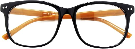 GQUEEN Fake Non-Prescription Glasses Clear Lens Women Men Oversized Frame