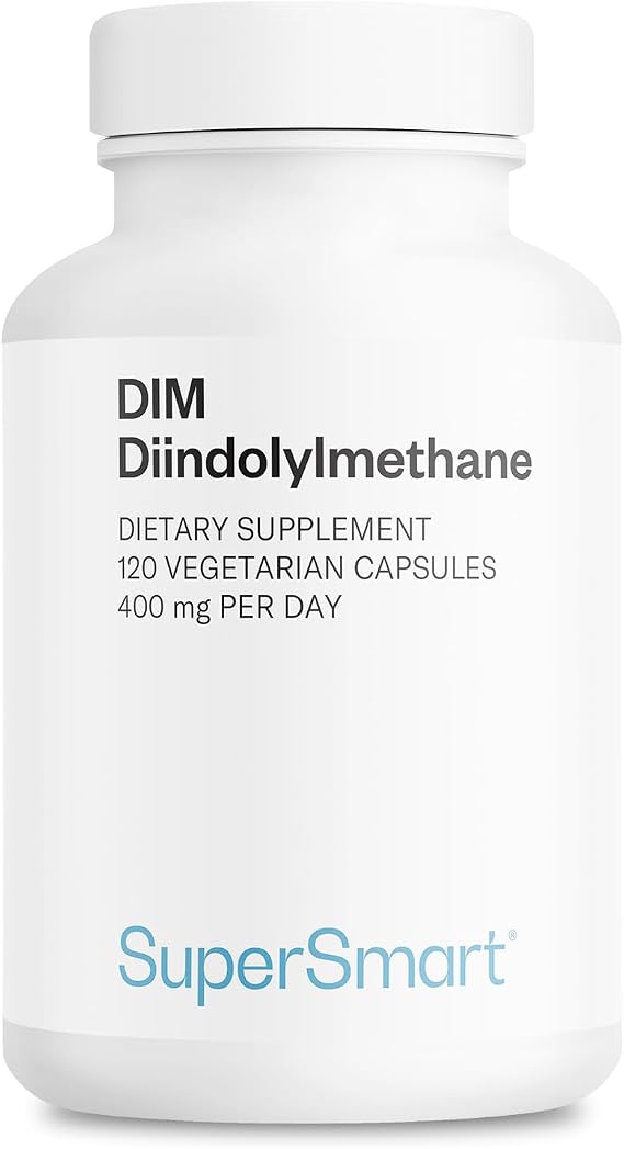Supersmart - DIM Supplement 400mg per Day (Diindolylmethane) - Natural Balance for Men & Women | Non-GMO & Gluten Free - 120 Vegetarian Capsules