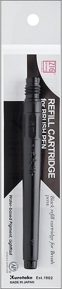 Zig Cartoonist Refill Cartridge for Brush Pin in Poly Bag, Black
