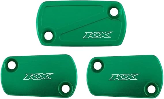 For KAWASAKI KX450 2019-2023 KX250 2021 Motorcycle Rear Brake Fluid Cylinder Cap KX 250 450 Front Brake Clutch Reservoir Covers(3Pcs Green)
