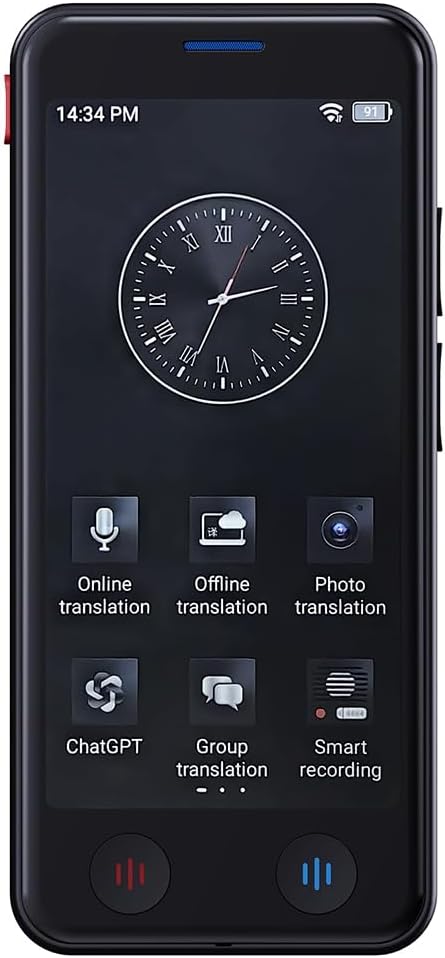 Portable Language Translator Device,Ai Instant Two-Way 139 Foreign Translator for Business Travel Support Voice, Photo