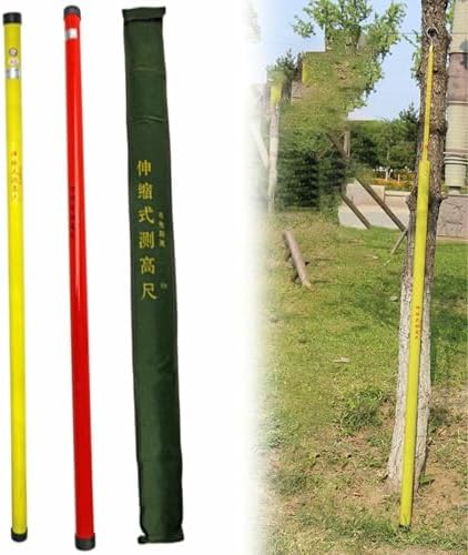 Generico Teleskopik Yalıtımlı, Taşınabilir Teleskopik Ölçüm Çubuğu, Yükseklik Çubuğu, Topografya ve İnşaat için Taşıma Çantası (Turuncu, 12 m)