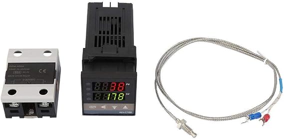 Temperature Controller, REX-C100 AC110V-240V LED PID Thermostat Controller Kit Digital Temperature Control for Electric Power,Chemical Industry,Injection Molding,Food,Incubator