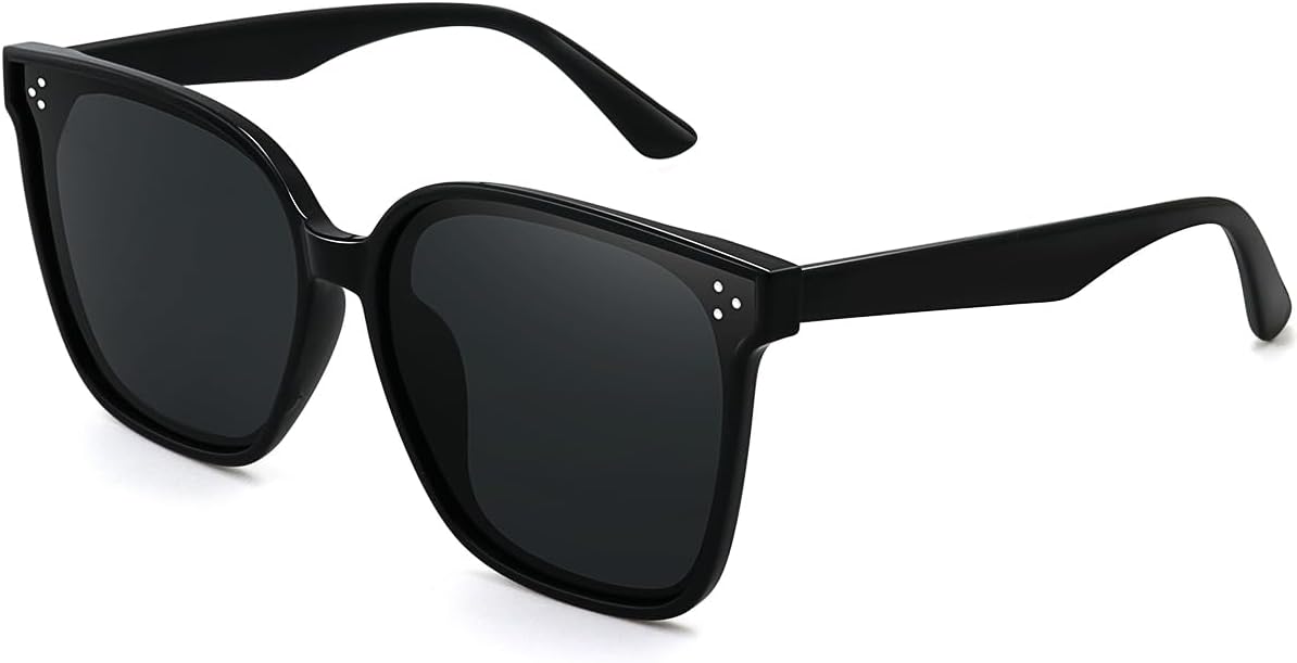 Polarized Oversized Sunglasses for Women Men Retro Square Shades UV400 Protection Sunnies