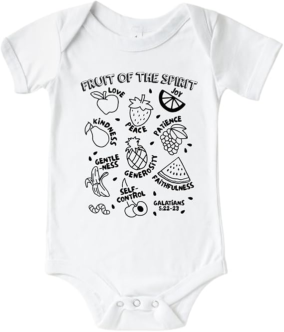 Fruit Of The Spirit Christian Baby Clothes For Baby Boy, Jesus Christian T-shirts For Kids, Toddler Girl or Boy Christian Shirts, Baby Shower Christian Gift, Religious Bible Verse Infant Baby Bodysuit