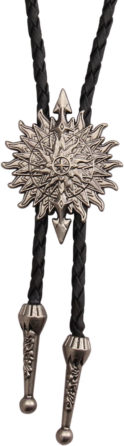 AZORA Western Cowboy Bolo Tie for Men Native American Bola Necktie Rodeo Leather Necktie for Men Women