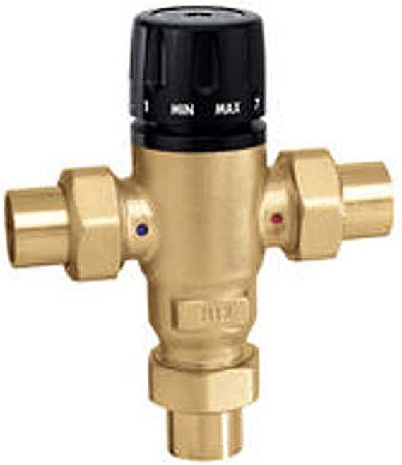Caleffi 521509A 3-Way Thermostatic Mixing Valve, Low-Lead Brass 3/4" Sweat